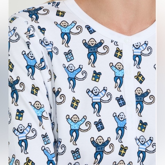 Roller Rabbit Monkey Nights 100% Cotton Pajama Set L Luxury Monkey Novelty Print - Picture 16 of 16